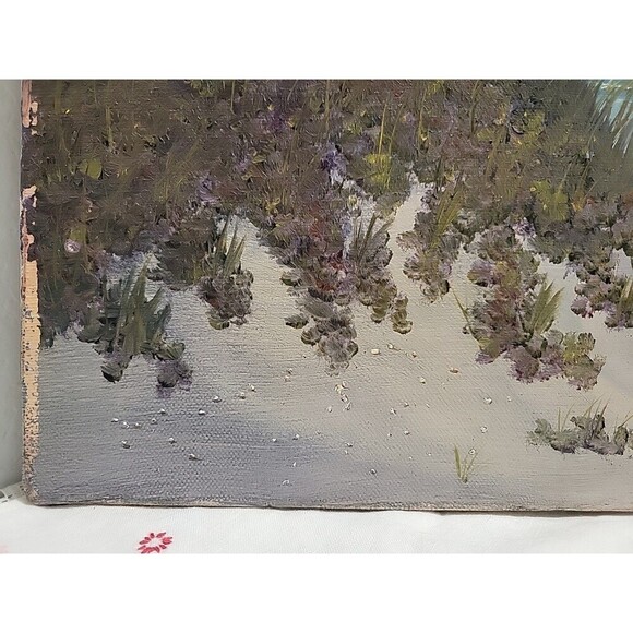 Vintage Original Oil Painting on canvas seascape by Marion Gray '77 Nederland Tx - Picture 5 of 12